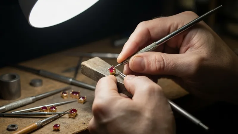 Le processus de fabrication des boucles d'oreilles en rubis