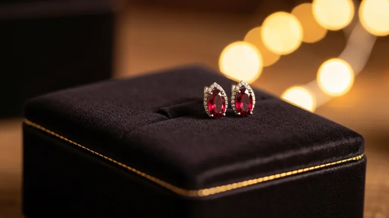 Les boucles d'oreilles rubis comme cadeau