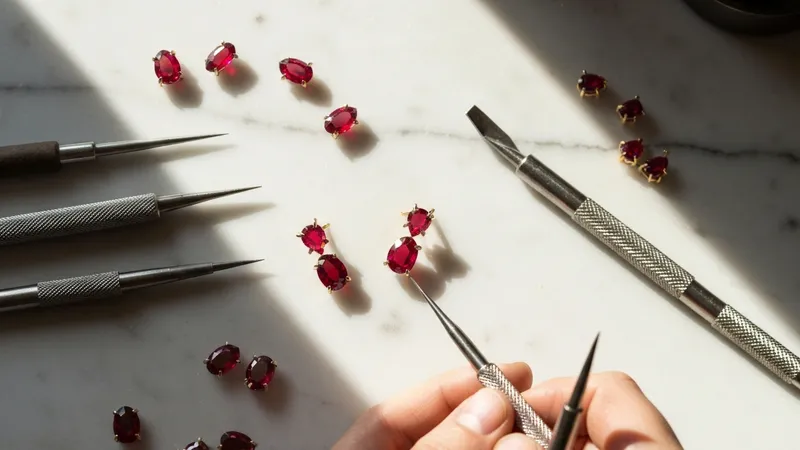 Personnalisation de boucles d'oreilles rubis